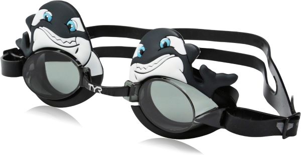 عینک شنا کودک TYR مدل Happy Whale سیاه و سفید