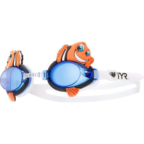 عینک شنا کودک TYR مدل Happy Fish رنگ نارنجی صورتی